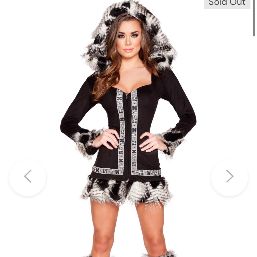 Hooded Mini Dress Native American Costume